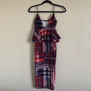 Nasty Gal Plaid Velvet Dress